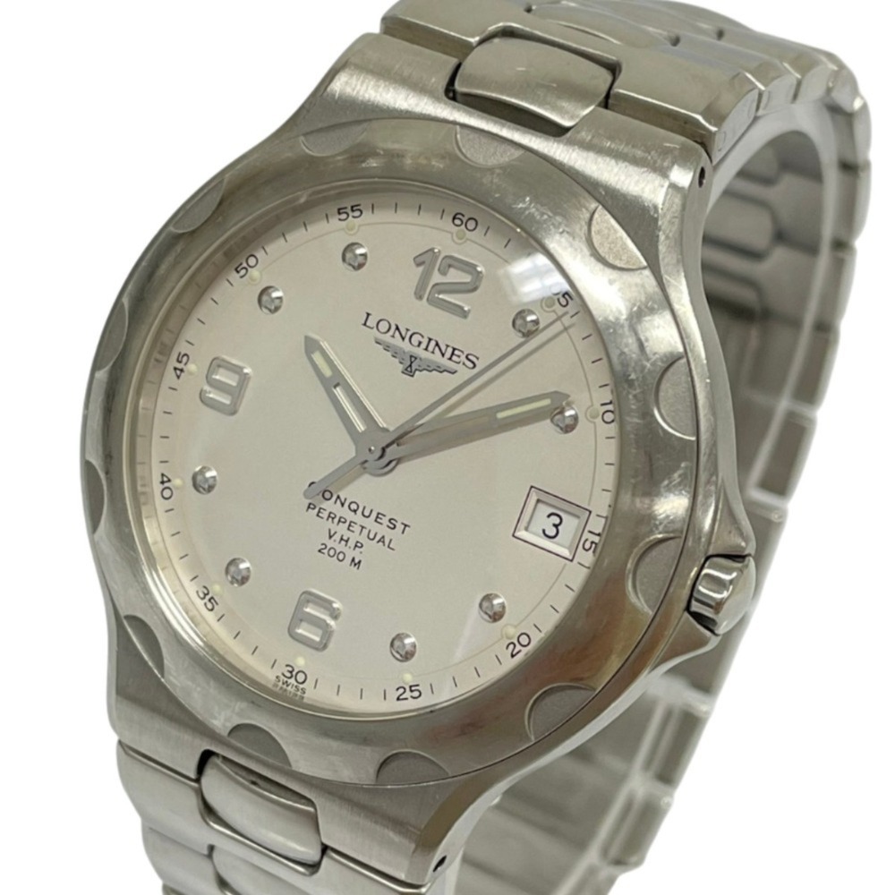 LONGINES Conquest watch L1.636.4, white dial, silver color, women's.